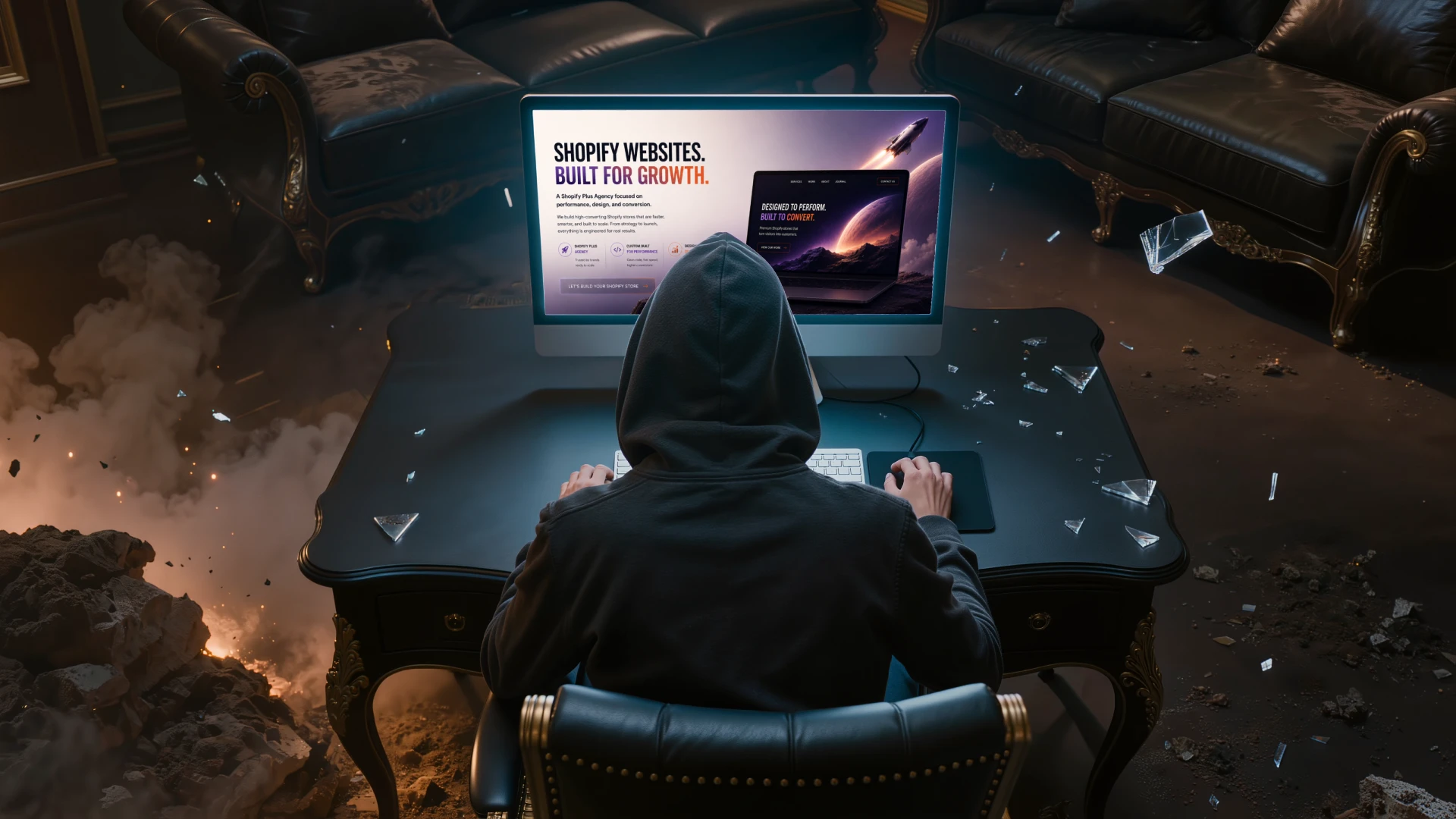 Shopify Plus monitor scene